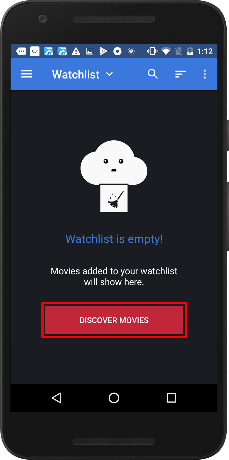 Le bouton DISCOVER MOVIES ne redirige pas vers l’écran Discover