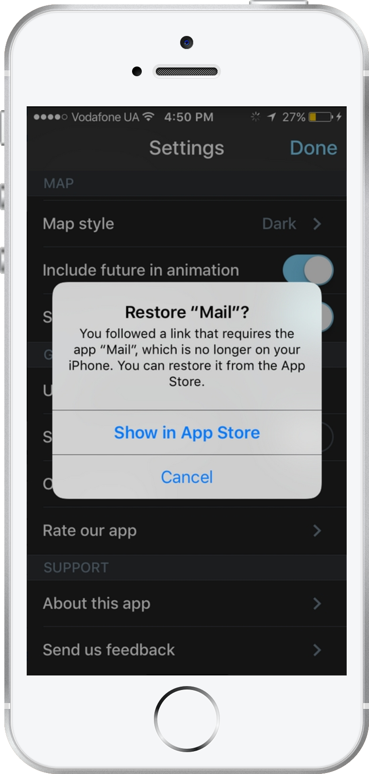 L’application ne fonctionne pas avec le client Gmail