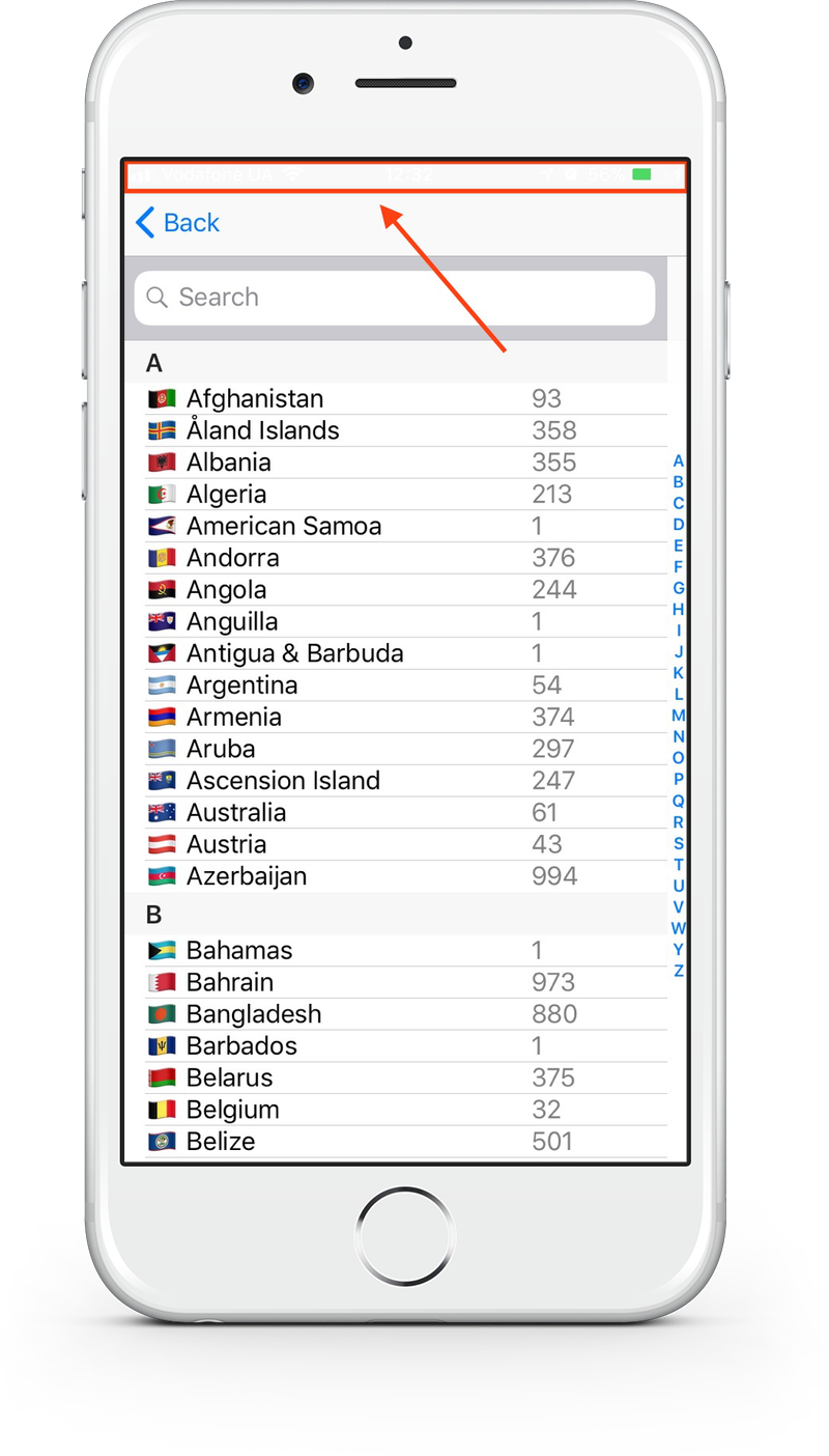 La barre d’état est mal visible sur les pages de connexion avec un numéro de téléphone