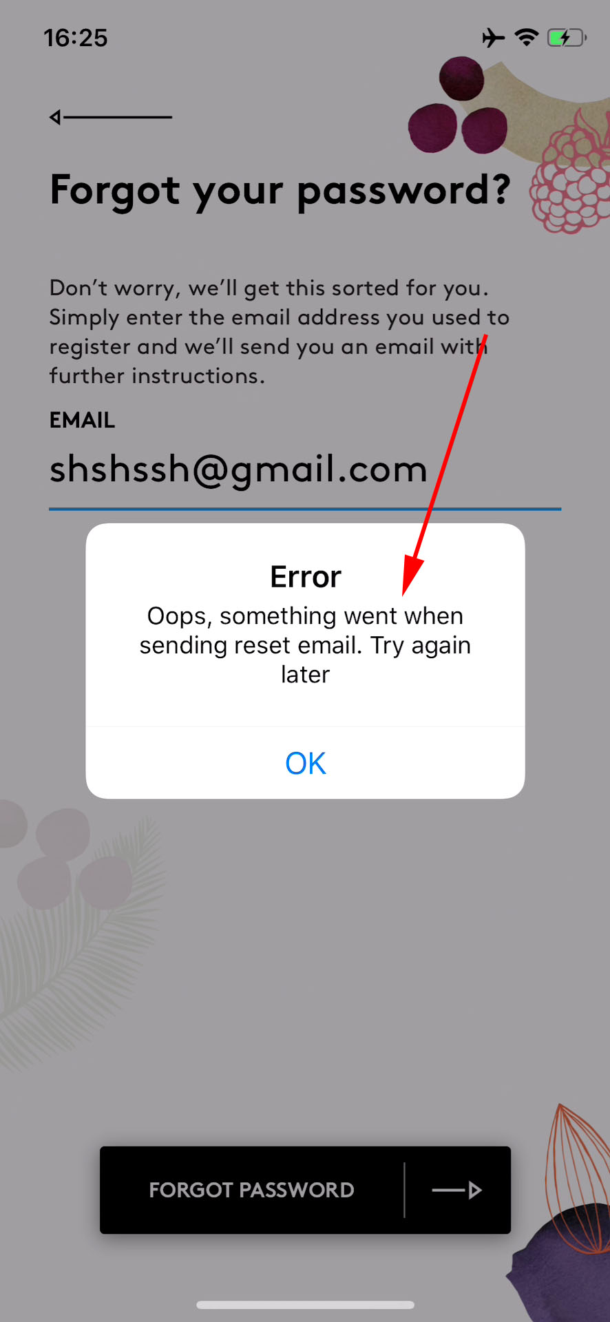 Un message non pertinent s’affiche à l’écran après avoir appuyé sur le bouton « Envoyer » lorsque la connexion Internet est désactivée.