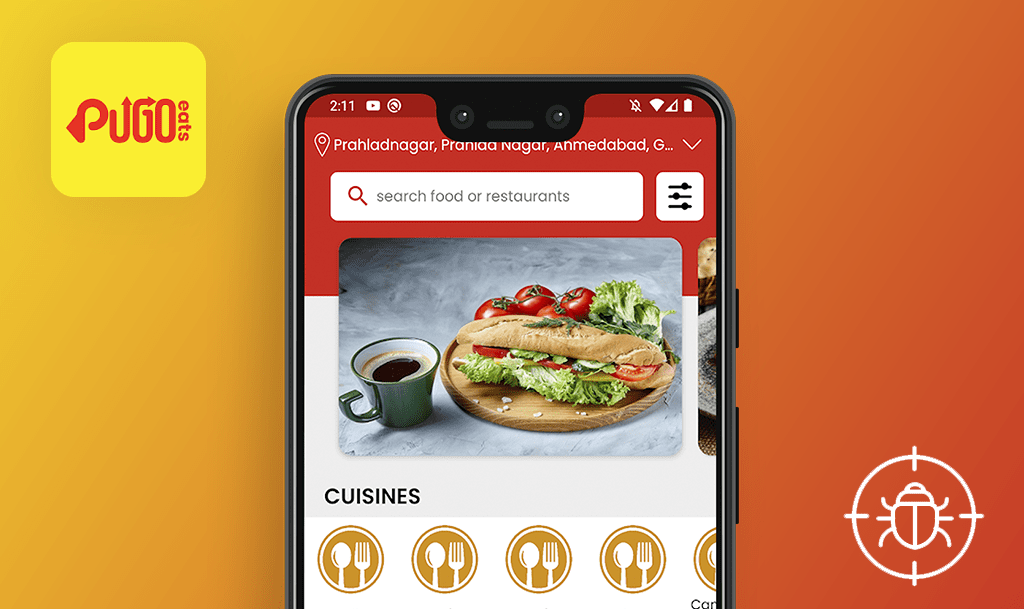 Problèmes trouvés dans Pugo Eats pour Android
