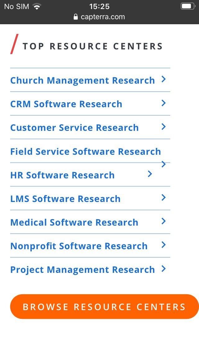 Quelques éléments « span.material-icons.float-right » ne sont pas alignés avec les titres appropriés dans les sections « Catégories de logiciels tendances » et « Centres de ressources principaux »