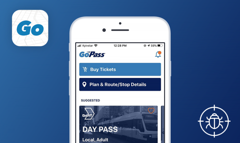 Bugs trouvés dans GoPass pour iOS