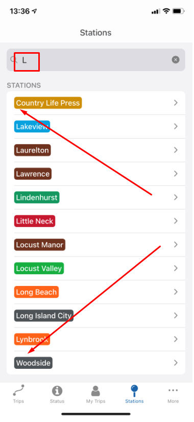 Le filtre de recherche de l’onglet « Stations » fonctionne incorrectement