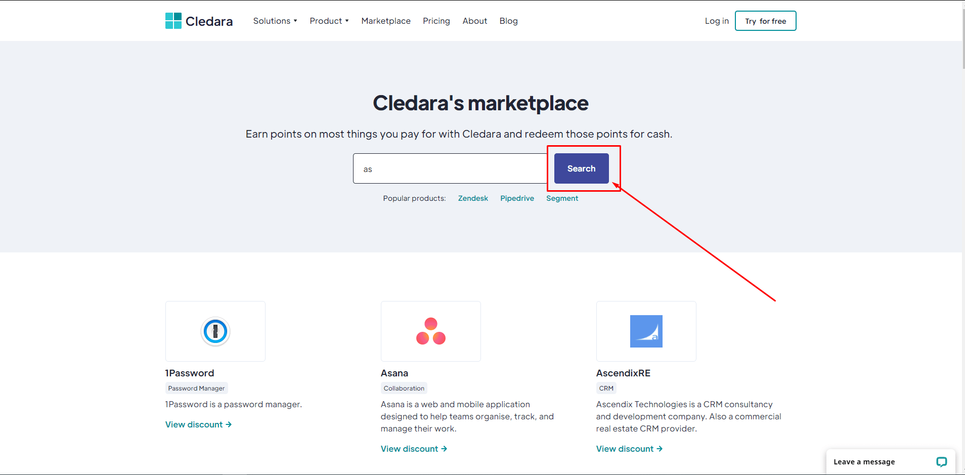 Le bouton « Rechercher » sur la page « Marketplace » n’est pas réactif
