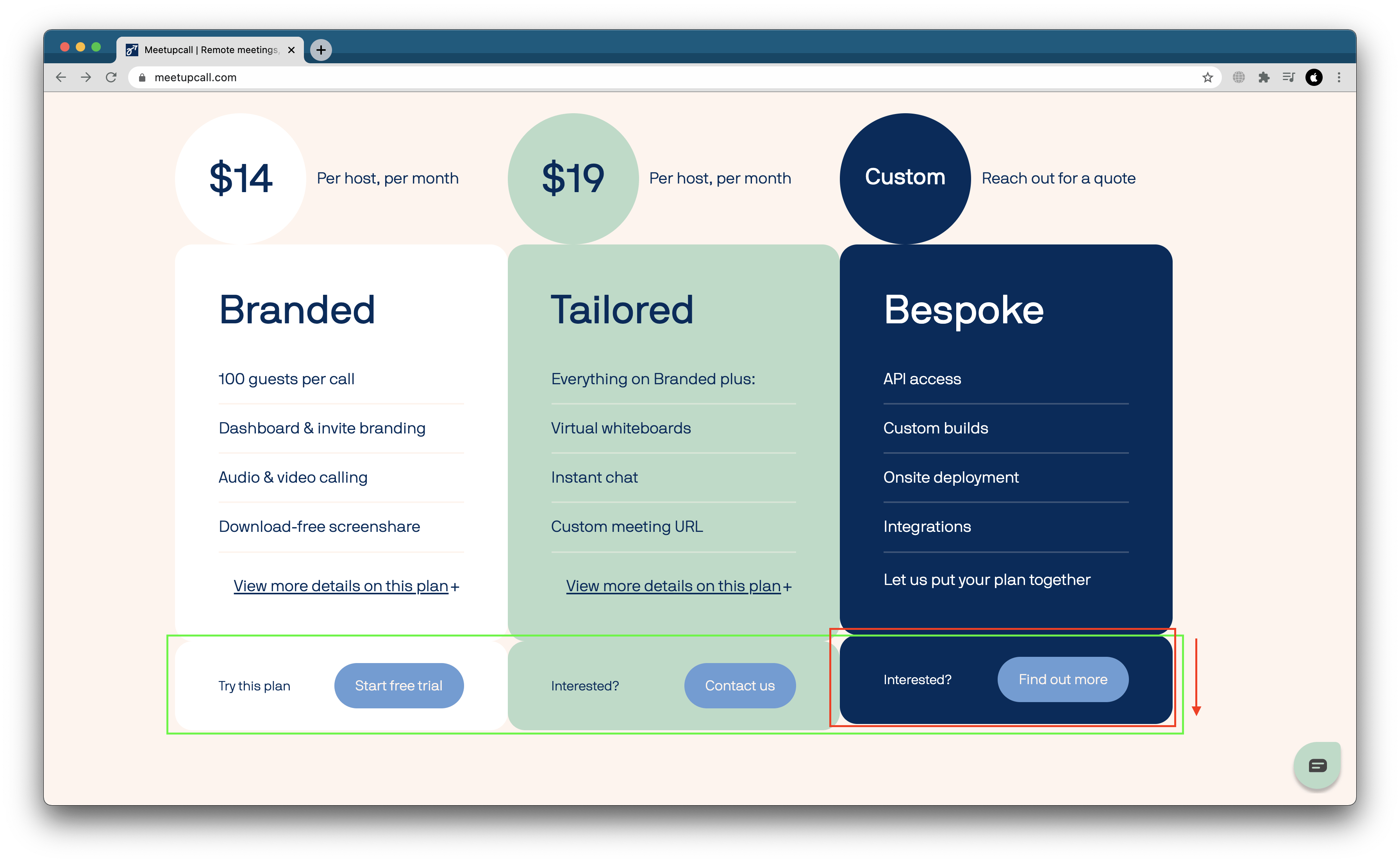 Un élément d’interface utilisateur mal aligné