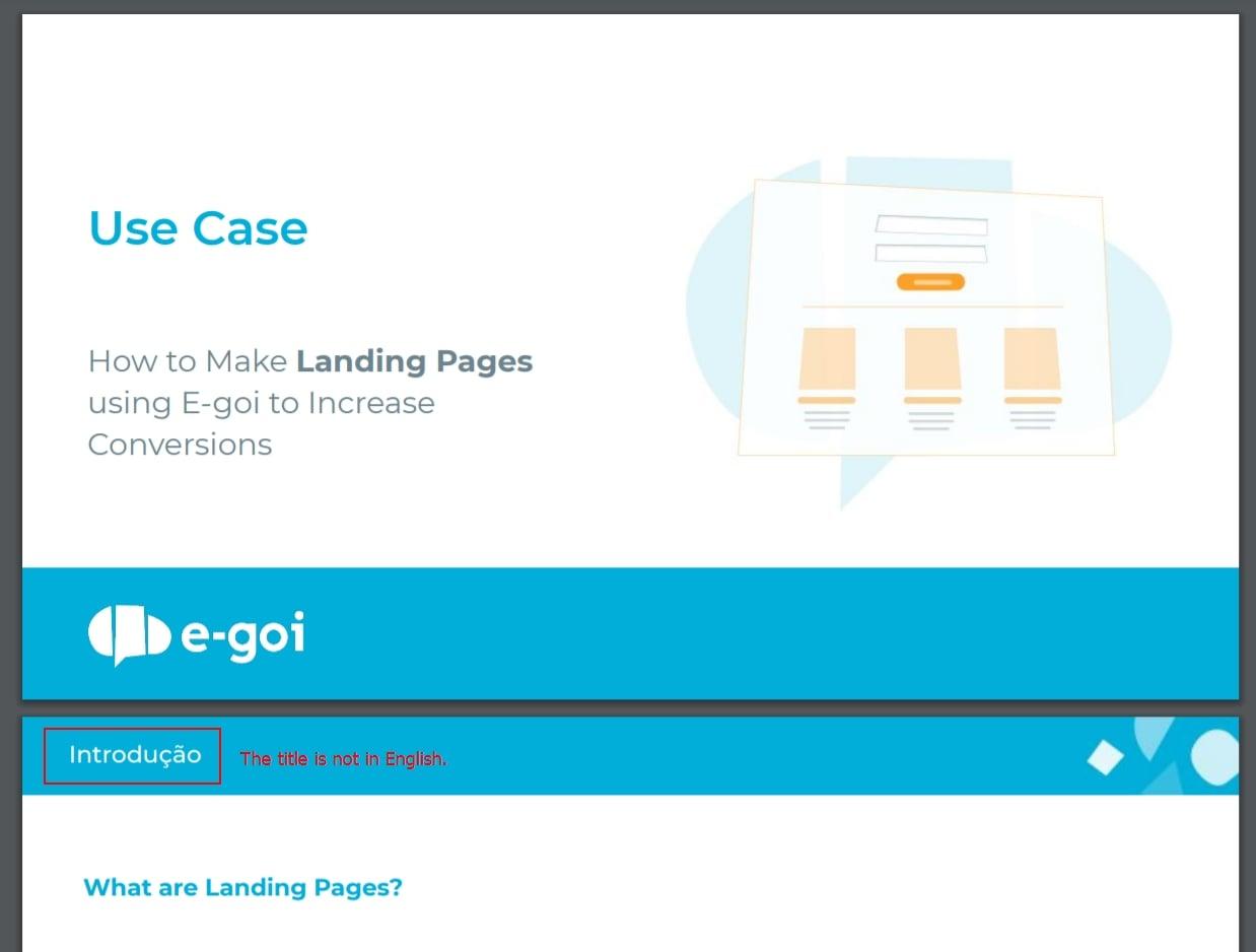 The title is not in English in the ‘Use Case’ section on the second slide.