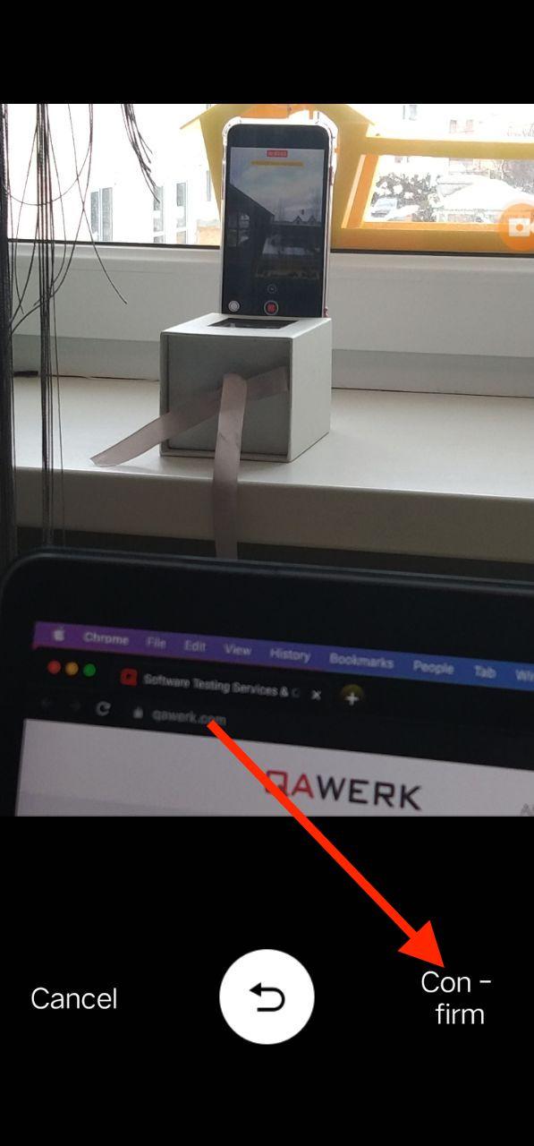L’option « Confirmer » sur l’appareil photo a une mauvaise césure