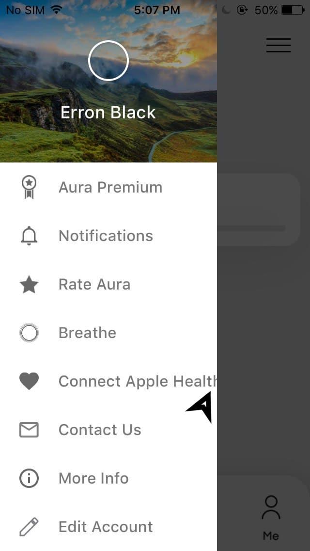 Le texte « Connecter Apple Health » n’est pas entièrement affiché dans le menu « Profil »