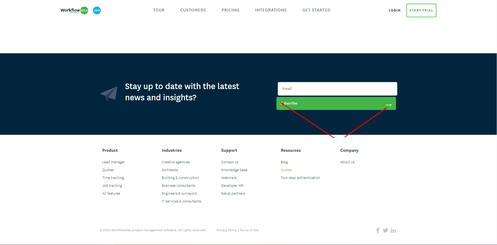 L’icône et la position du bouton sont décalées sur la page « Guides »