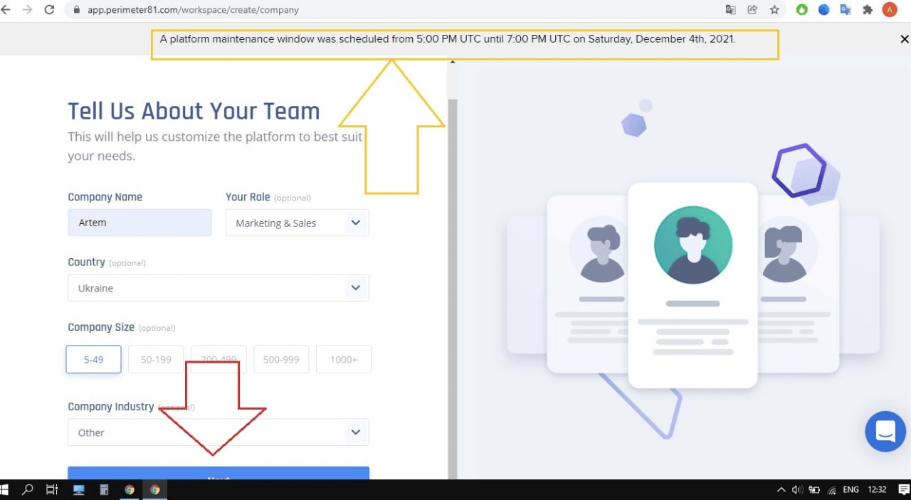 Les éléments de la page ne s’affichent pas entièrement en cas de notification de travaux techniques
