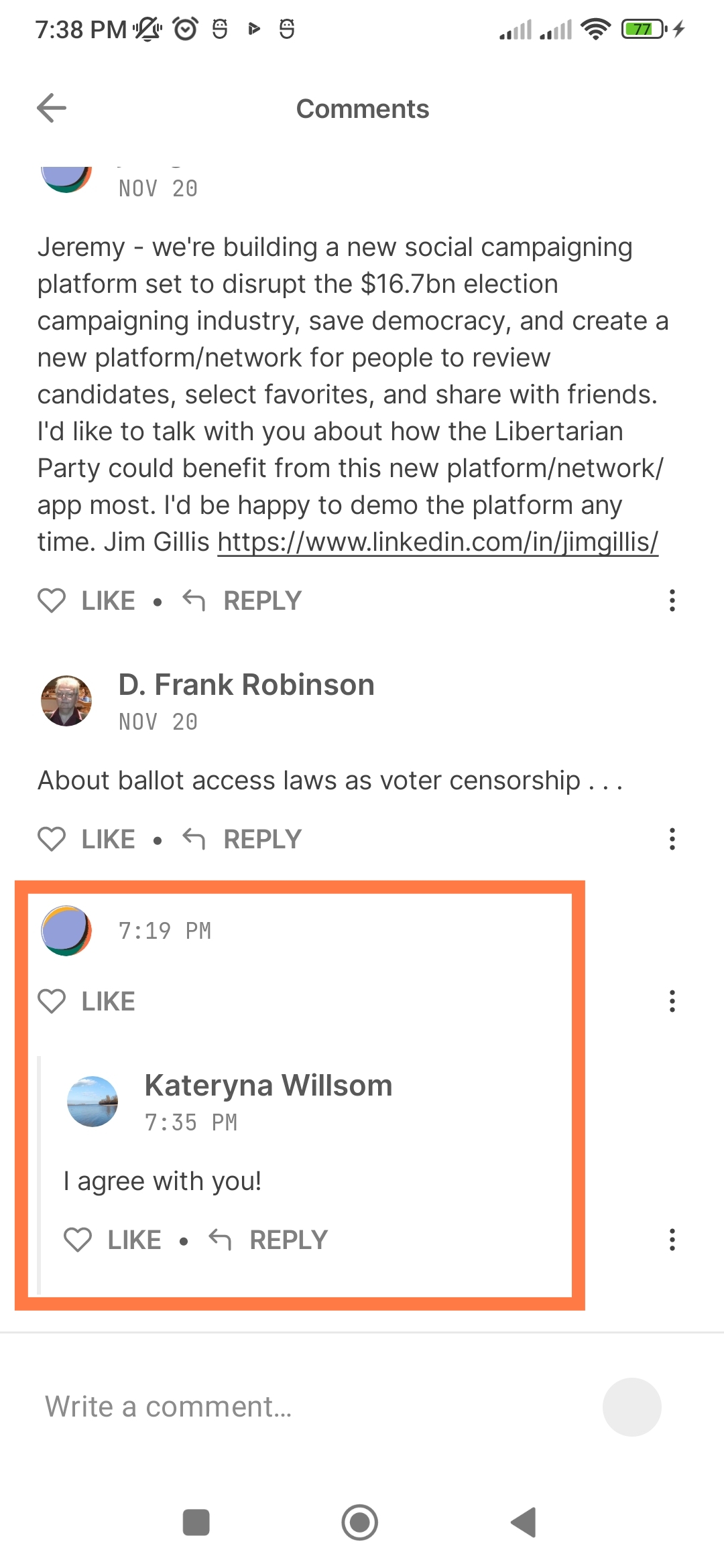 La réponse à un commentaire supprimé reste visible
