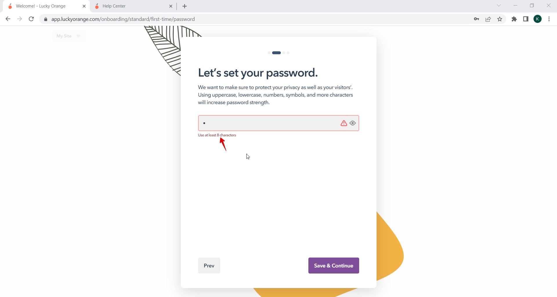 Validation manquante pour la longueur du mot de passe sur la page « Informations personnelles »