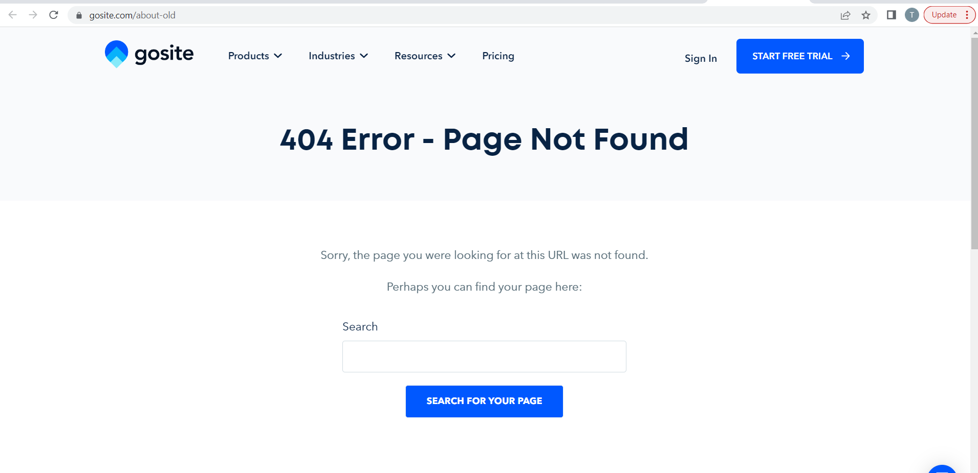 Une erreur 404 s’affiche après avoir navigué vers l’élément de menu « À propos de nous »