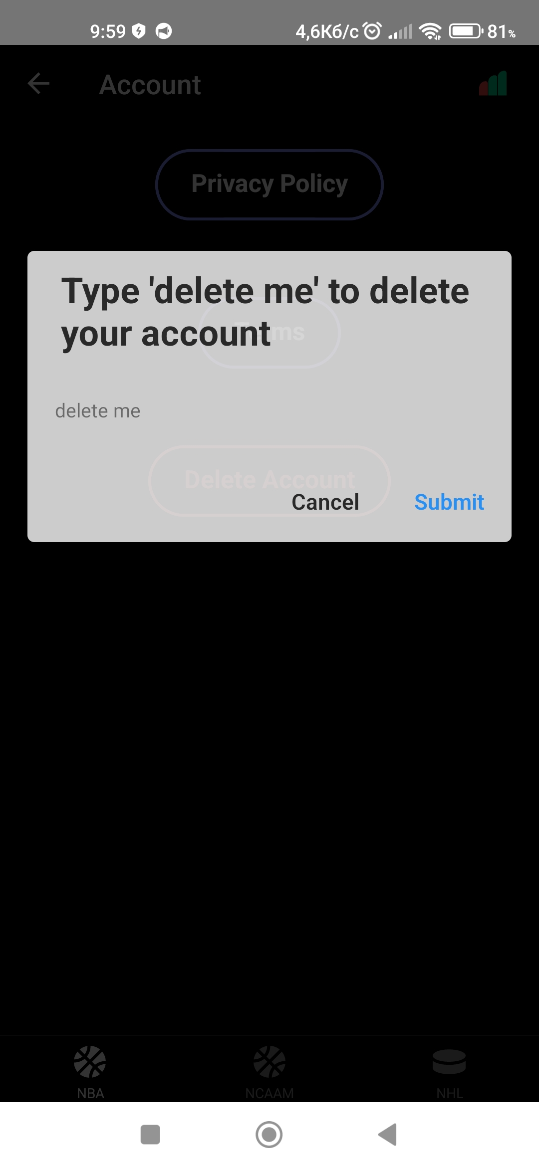 La boîte de dialogue de confirmation de suppression est transparente
