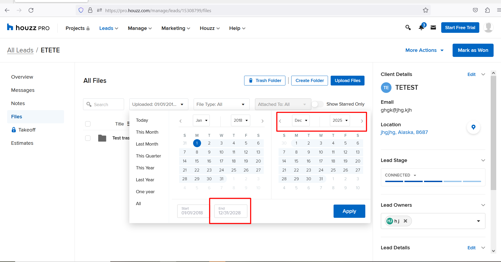 Les dates par défaut ne correspondent pas au calendrier