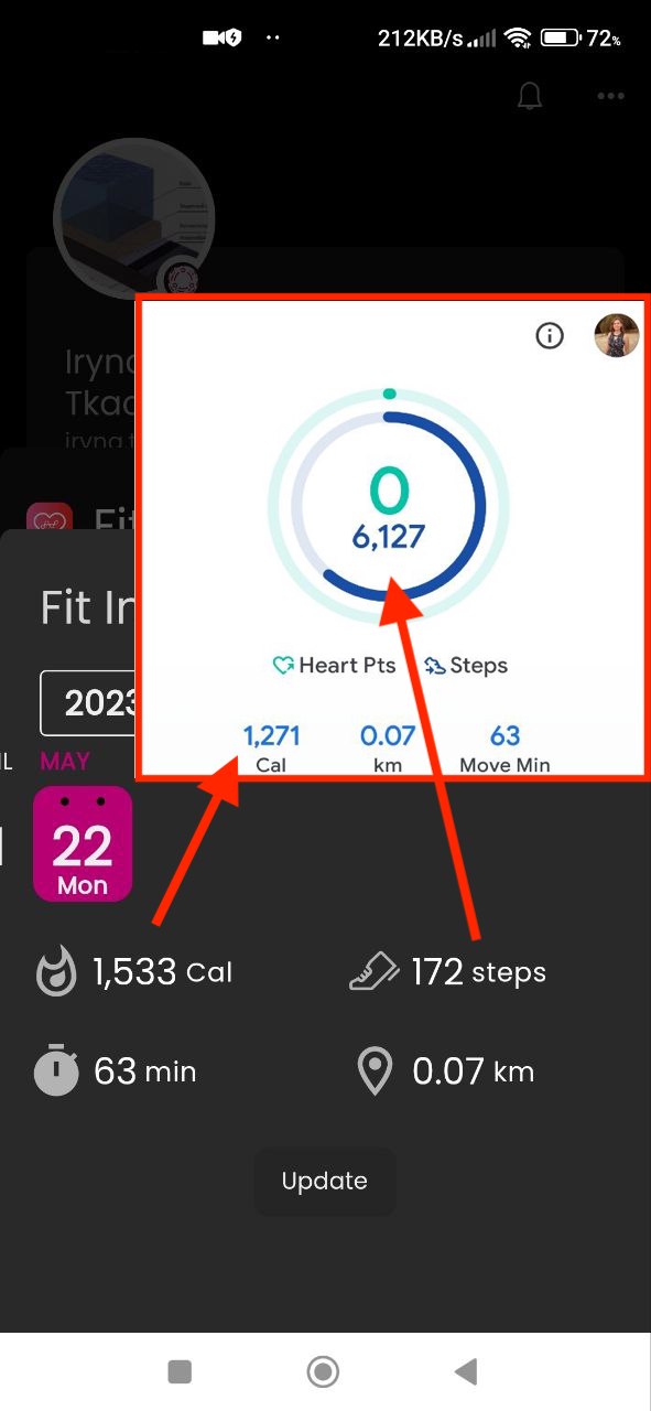 Les informations de l’application ne correspondent pas aux données Google Fit