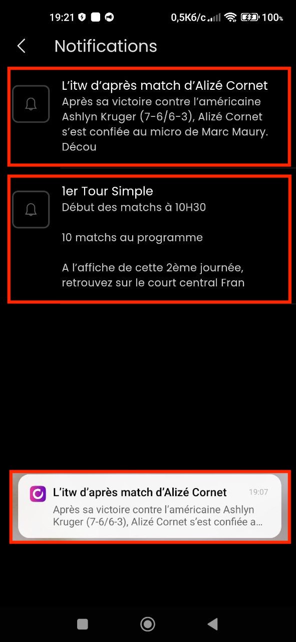 Les notifications s’affichent dans une langue autre que celle définie dans le profil