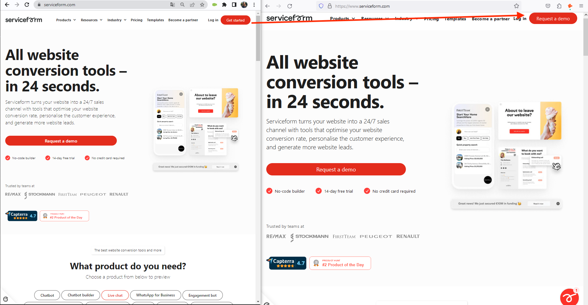 Le bouton « Commencer » est manquant dans Firefox