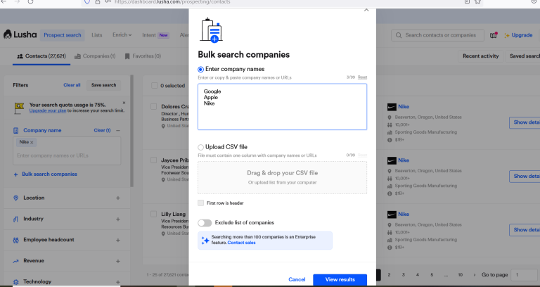 Aucun bug trouvé après la recherche groupée d’entreprises