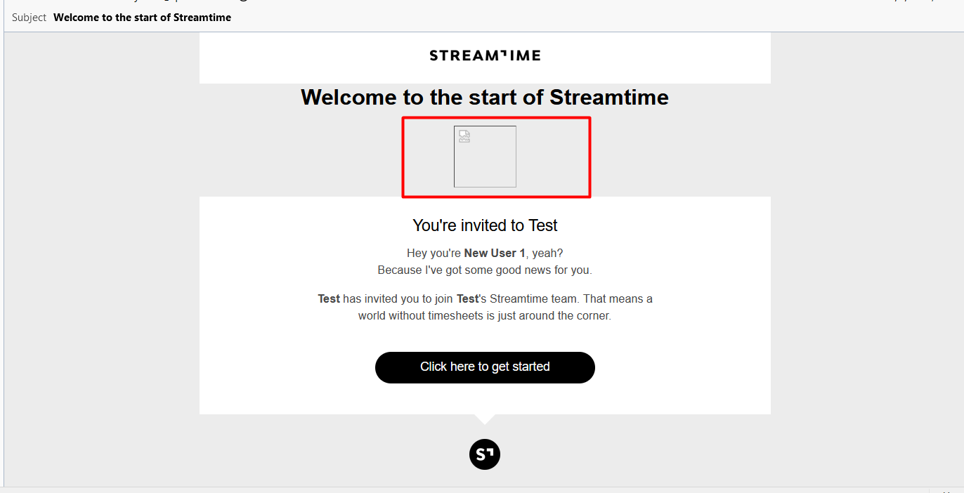 L’image ne s’affiche pas correctement dans l’e-mail « Welcome »