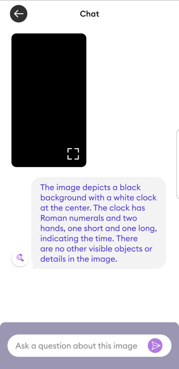 Une description incorrecte est reconnue pour une image complètement noire