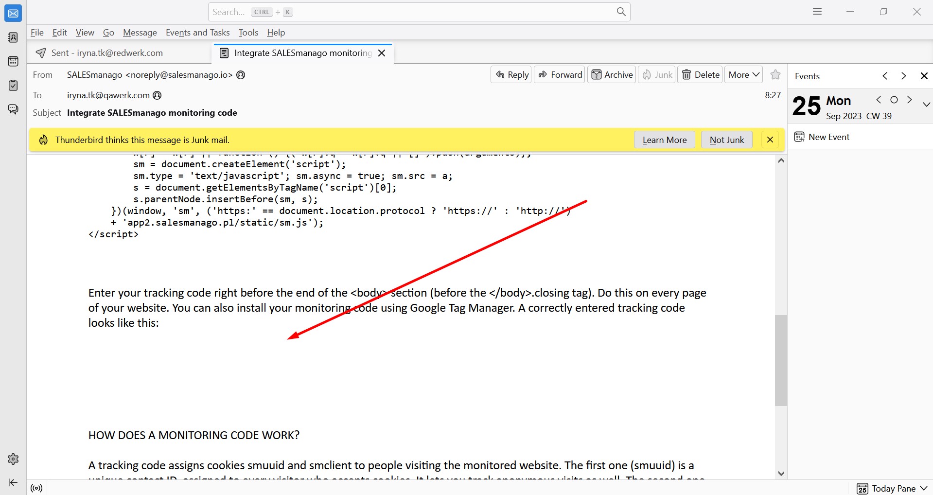 Thunderbird n’affiche pas les images dans les e-mails de SALESmanago