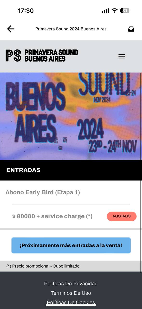 Les données de Primavera Sound 2024 Buenos Aires s’affichent en anglais