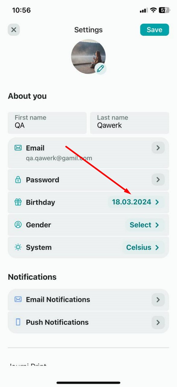 Saisie automatique de la date de naissance lors de la création de compte