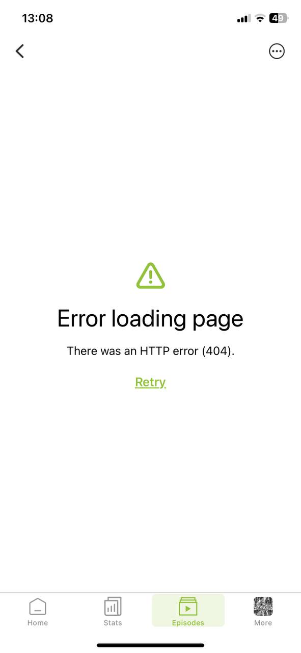 Page « Épisodes » introuvable