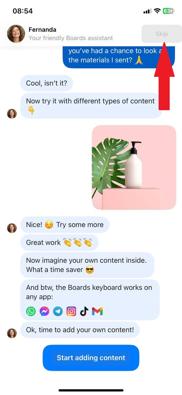 Apparence du bouton « Ignorer » inactive alors qu’il est actif