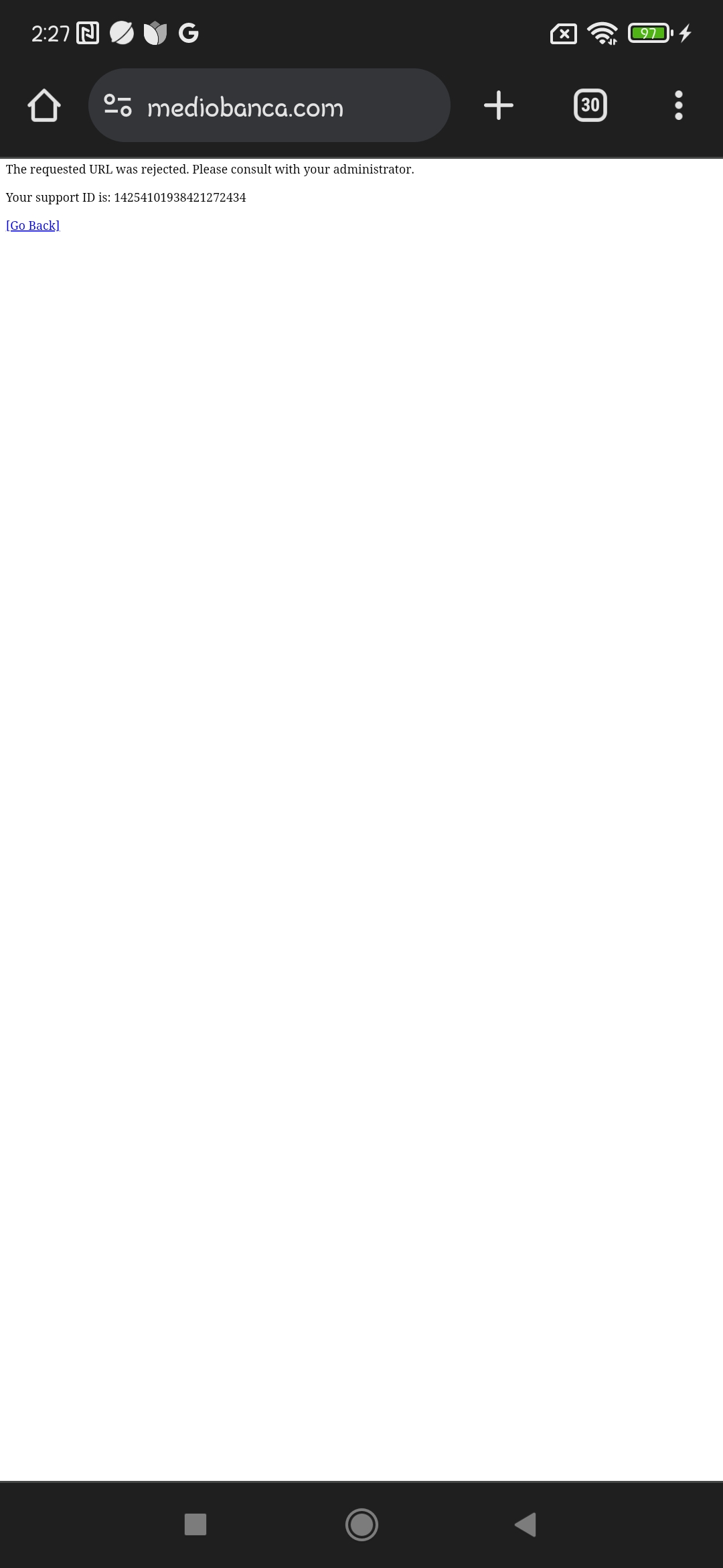 Le lien vers le site ne fonctionne pas
