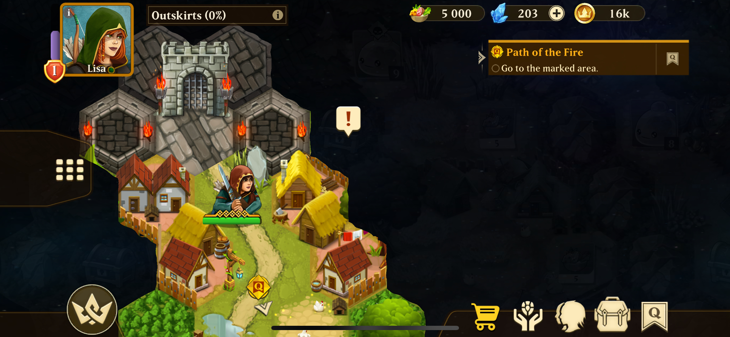 Bouton « ! » non fonctionnel sur l’écran principal du jeu