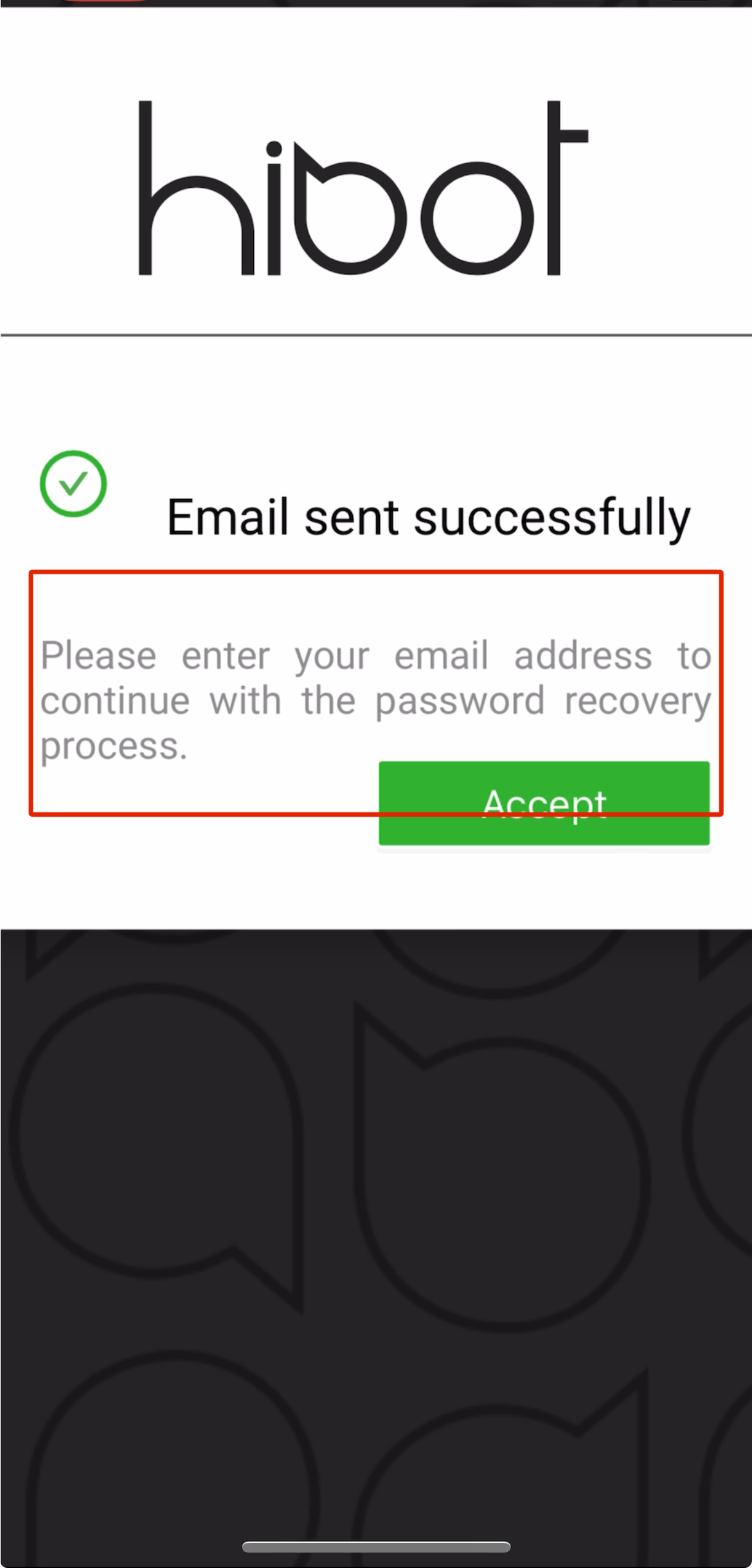 Message d’information inexact sur la page de récupération de mot de passe après une demande par e-mail