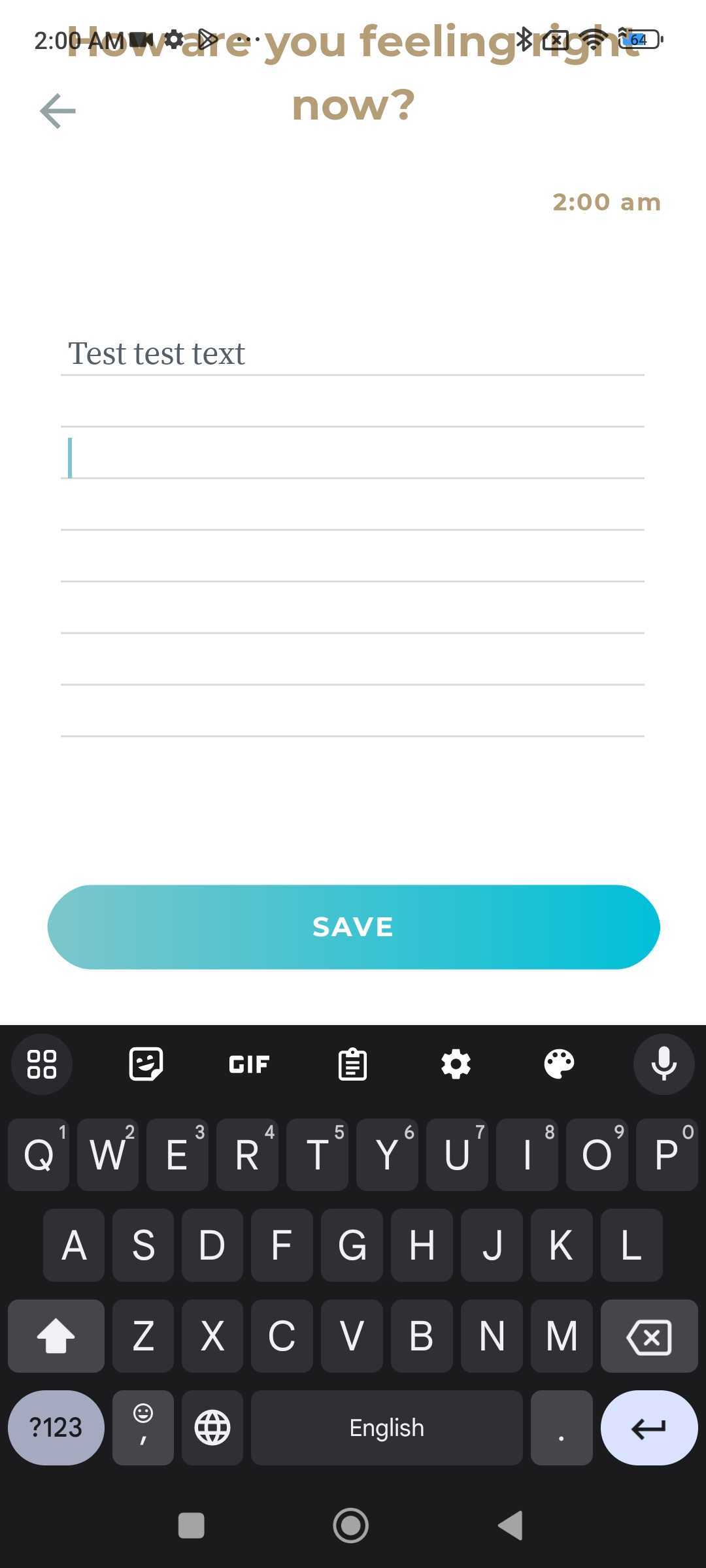 Les blocs de l'application se chevauchent avec la barre d'outils de l'appareil après le défilement sur l'écran Journal