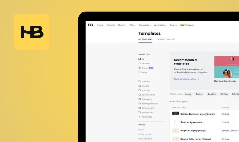 Bugs trouvés dans le SaaS HoneyBook