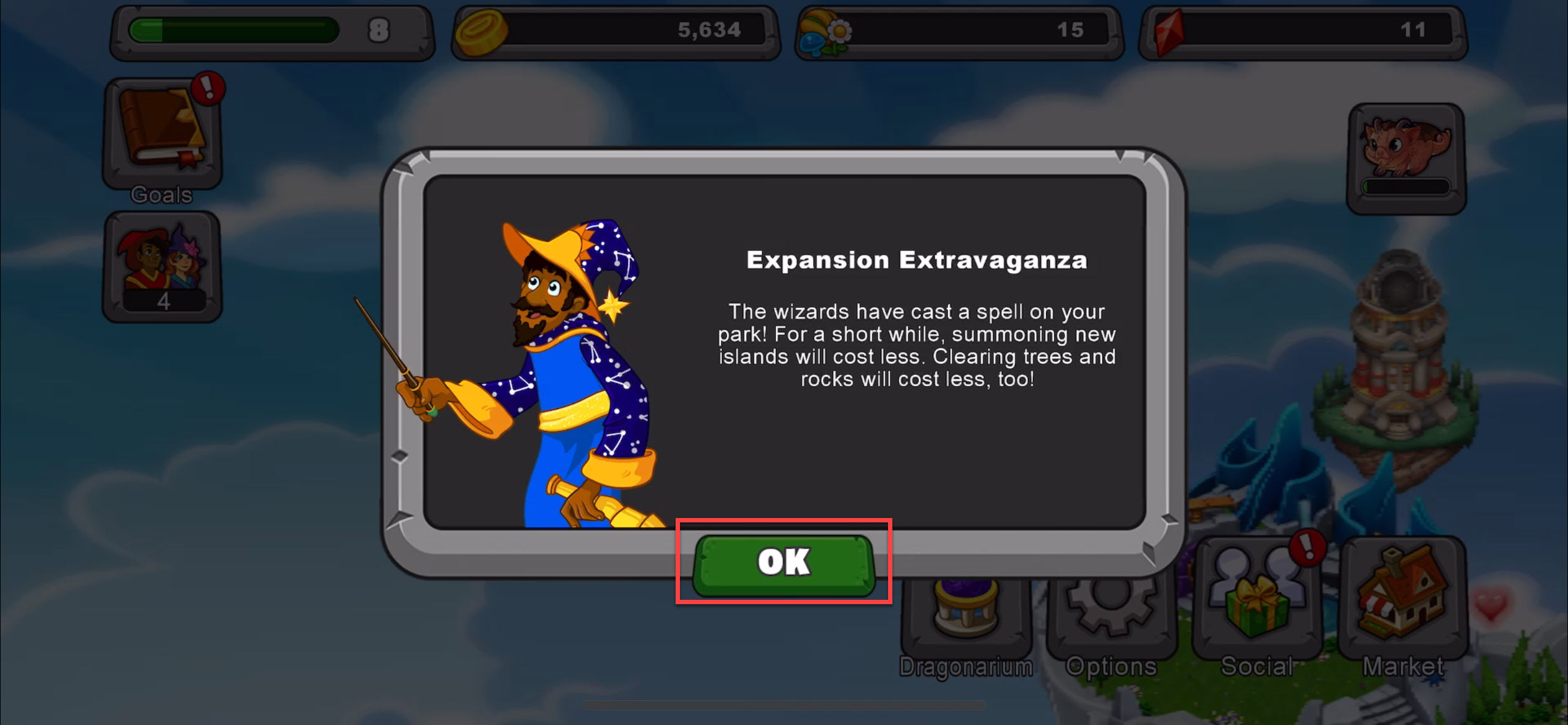 L'utilisateur ne peut pas fermer l'écran « Expansion Extravaganza »