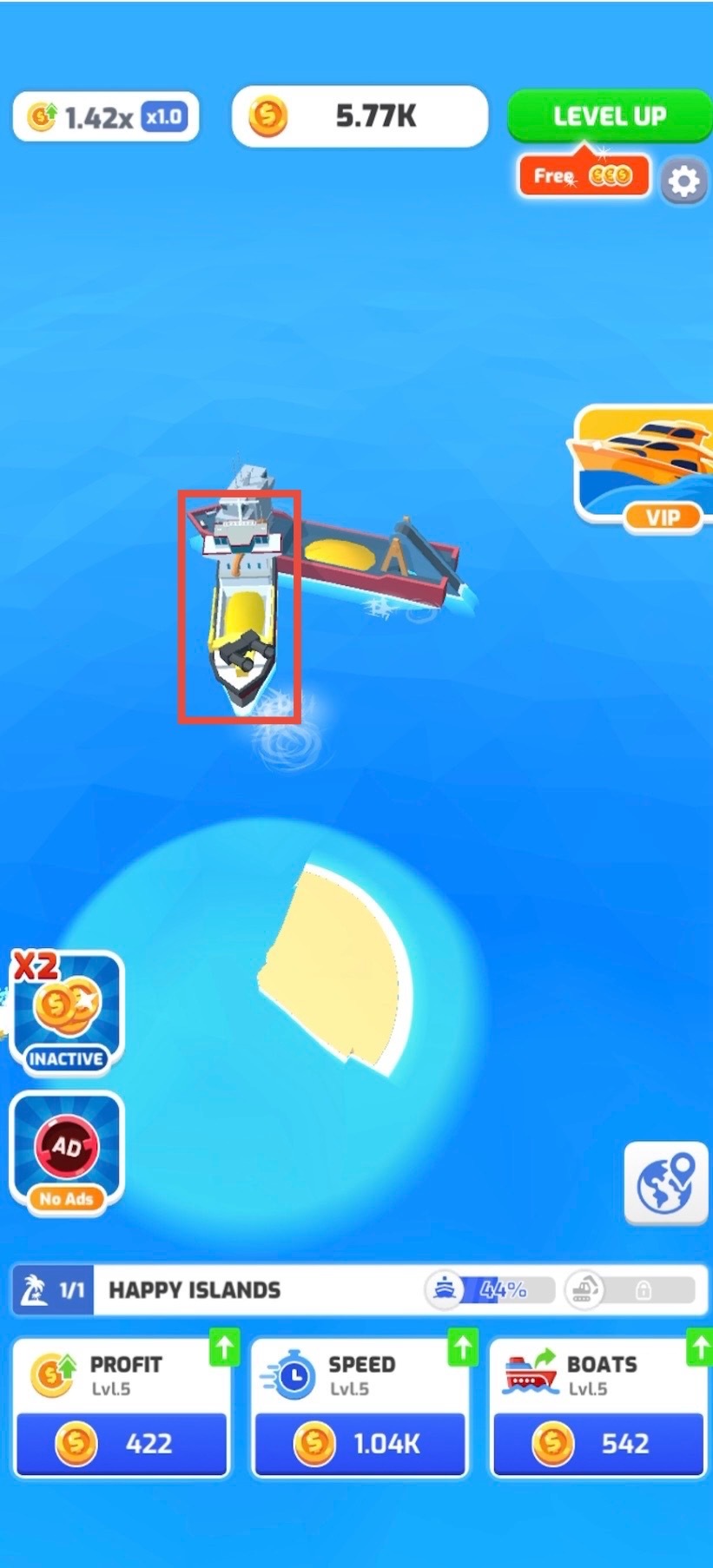 La texture du navire principal traverse le modèle d'un autre bateau