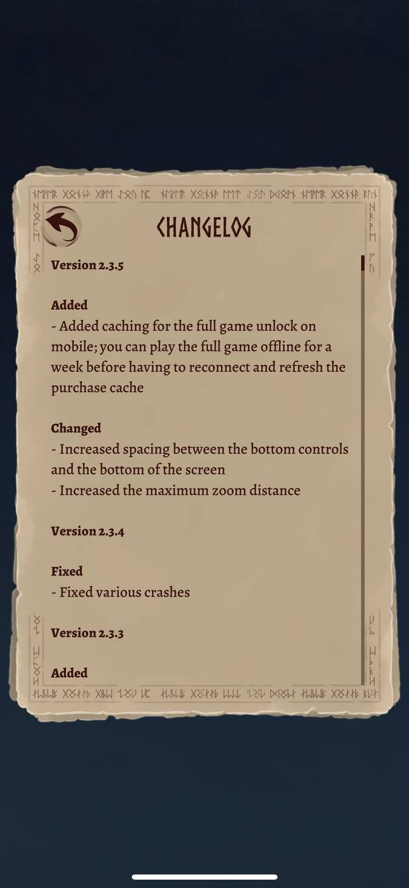 Journal des modifications non déroulable
