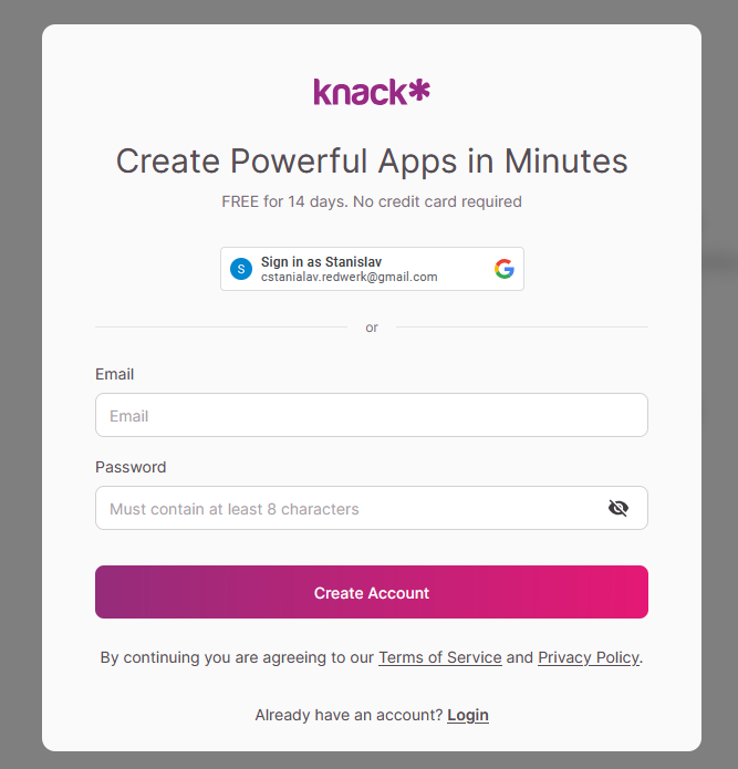 Le bouton « S’inscrire » s’affiche incorrectement comme « Se connecter en tant que [nom du compte Google] » sur la page d’inscription