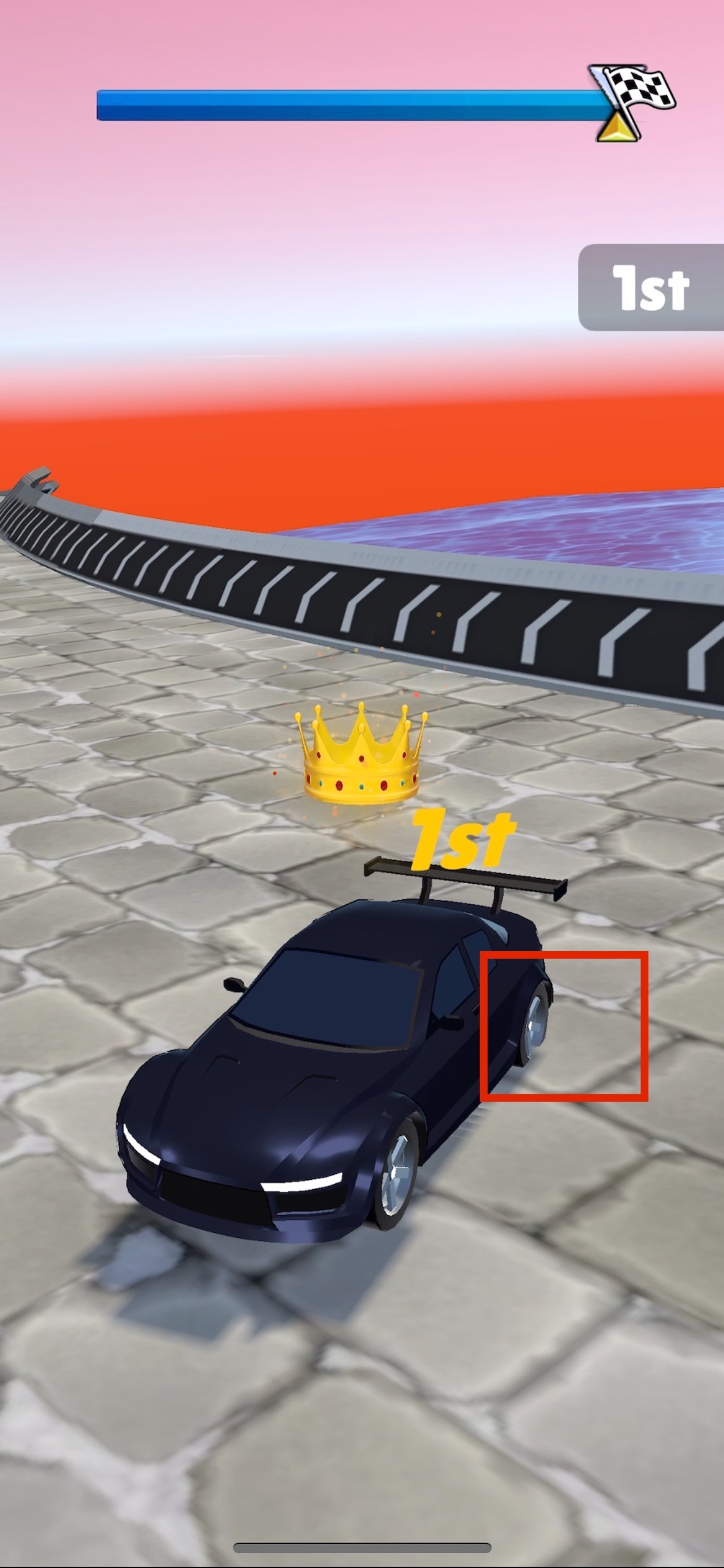 La texture de la voiture traverse la texture du sol dans l'animation après avoir terminé un niveau