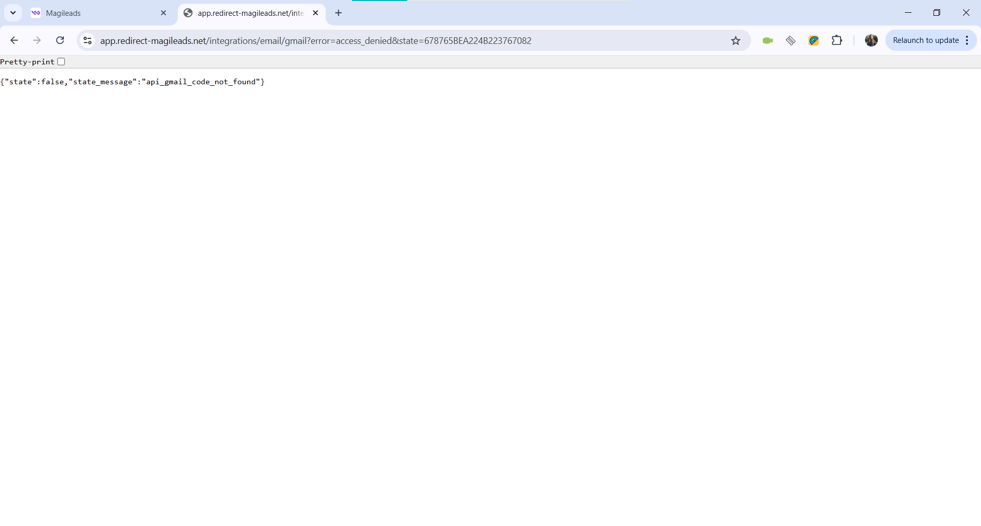 Erreur de connexion de l'e-mail comme expéditeur