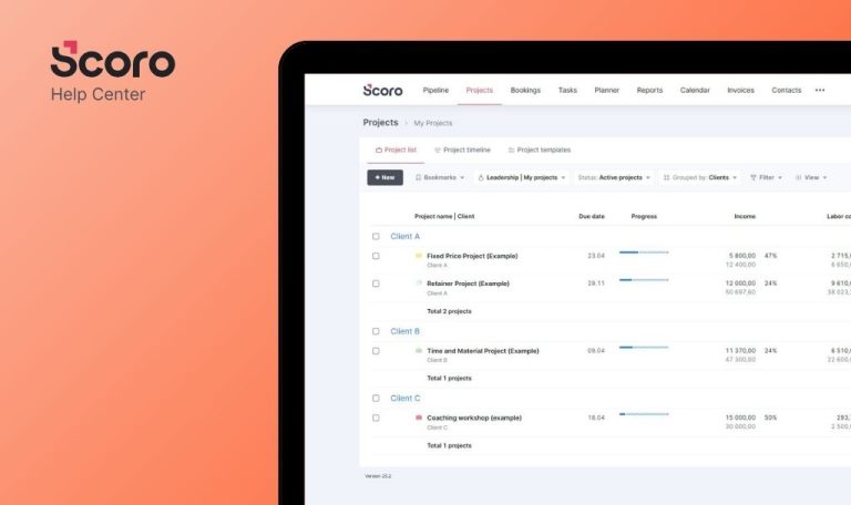 Bugs trouvés dans Scoro SaaS