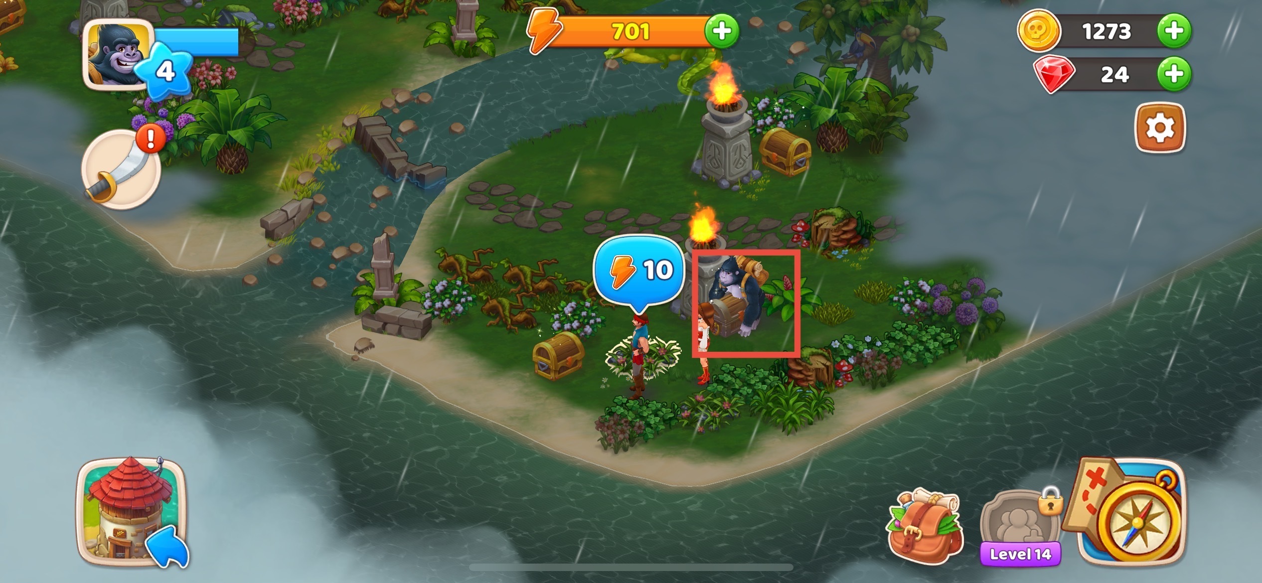 Le modèle du héros peut traverser les objets du jeu sur le terrain