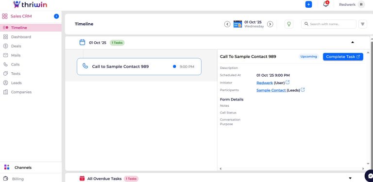 Aucun bug trouvé lors de l’ouverture de la section Sales CRM
