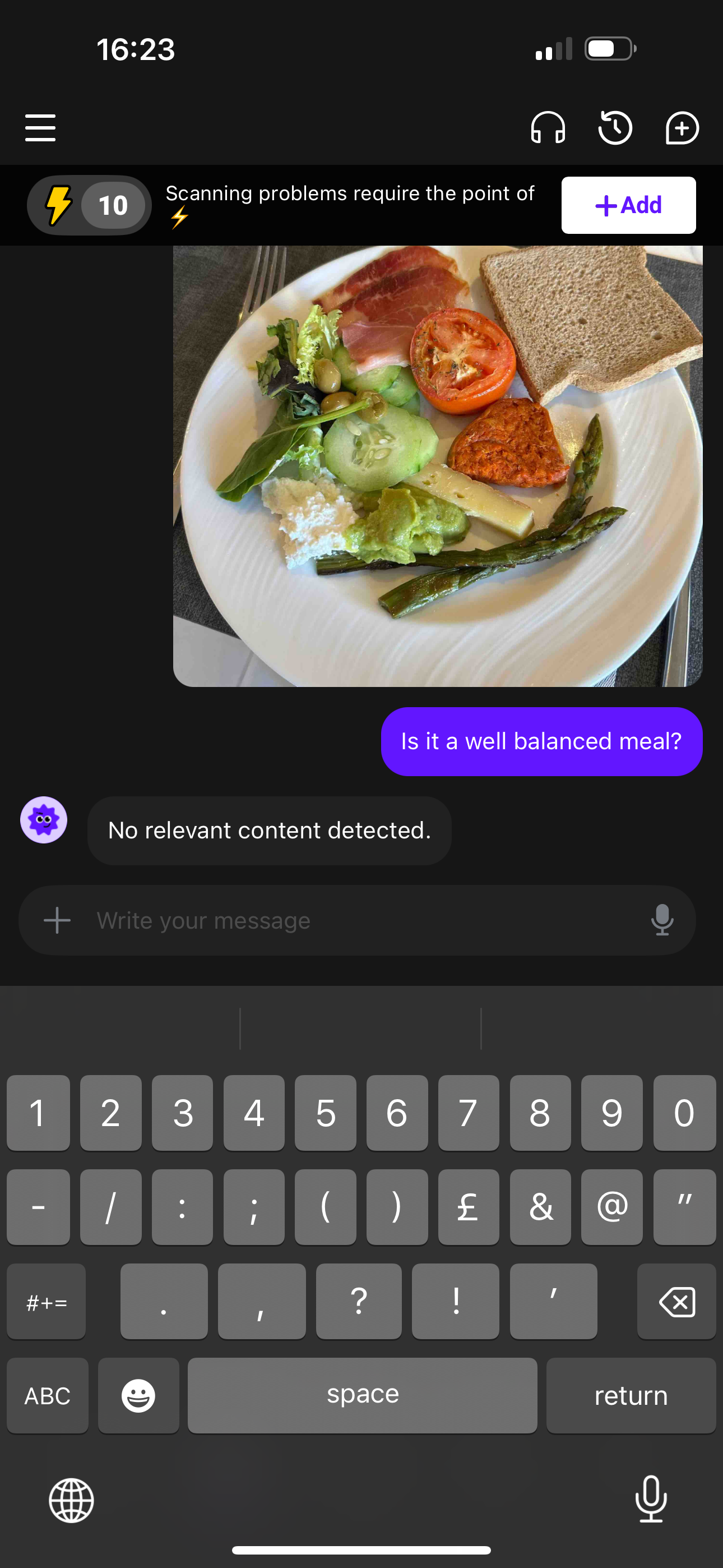 Chat : l'IA renvoie « Aucun contenu pertinent détecté » pour de nombreuses questions contenant des images