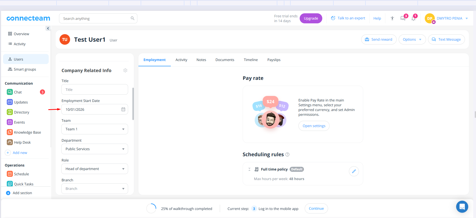 Les plannings sont attribués avant la date de début d'emploi de l'employé