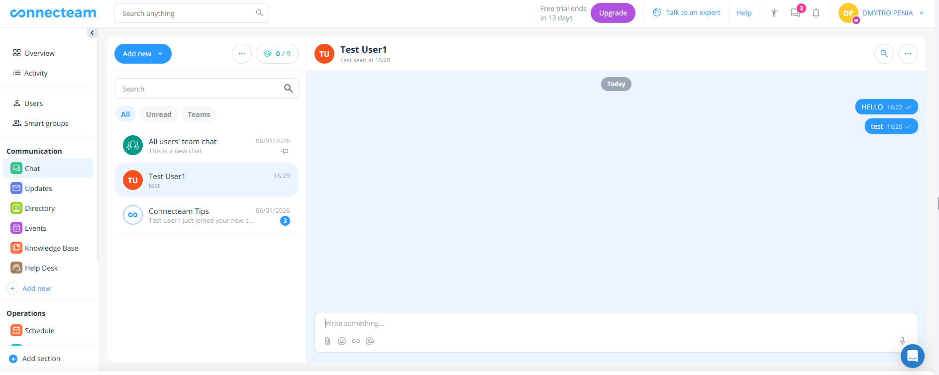 Les utilisateurs archivés (désactivés) peuvent toujours être contactés via le Chat