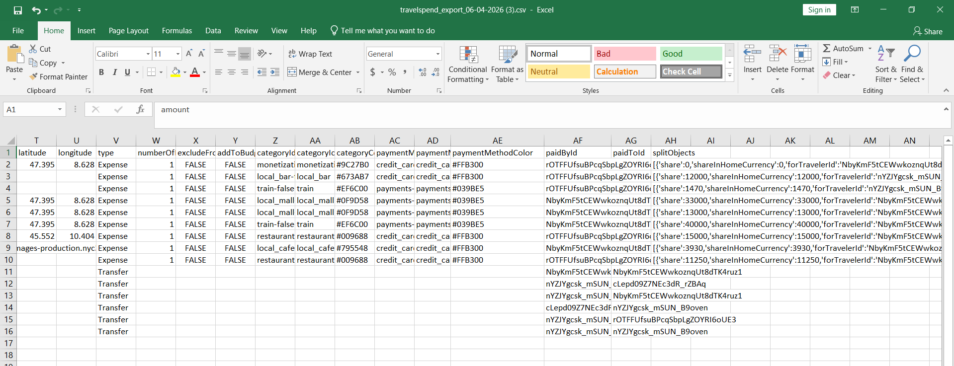 L’export CSV contient des champs techniques/internes non adaptés aux utilisateurs finaux