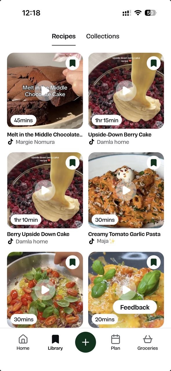 Importation de recettes en double depuis TikTok autorisée
